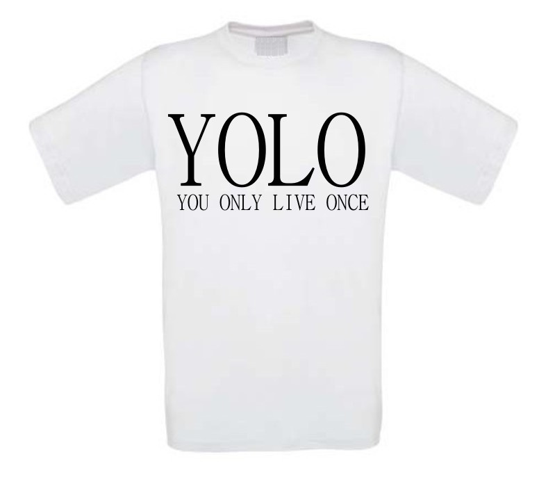 yolo you only live once t-shirt korte mouw