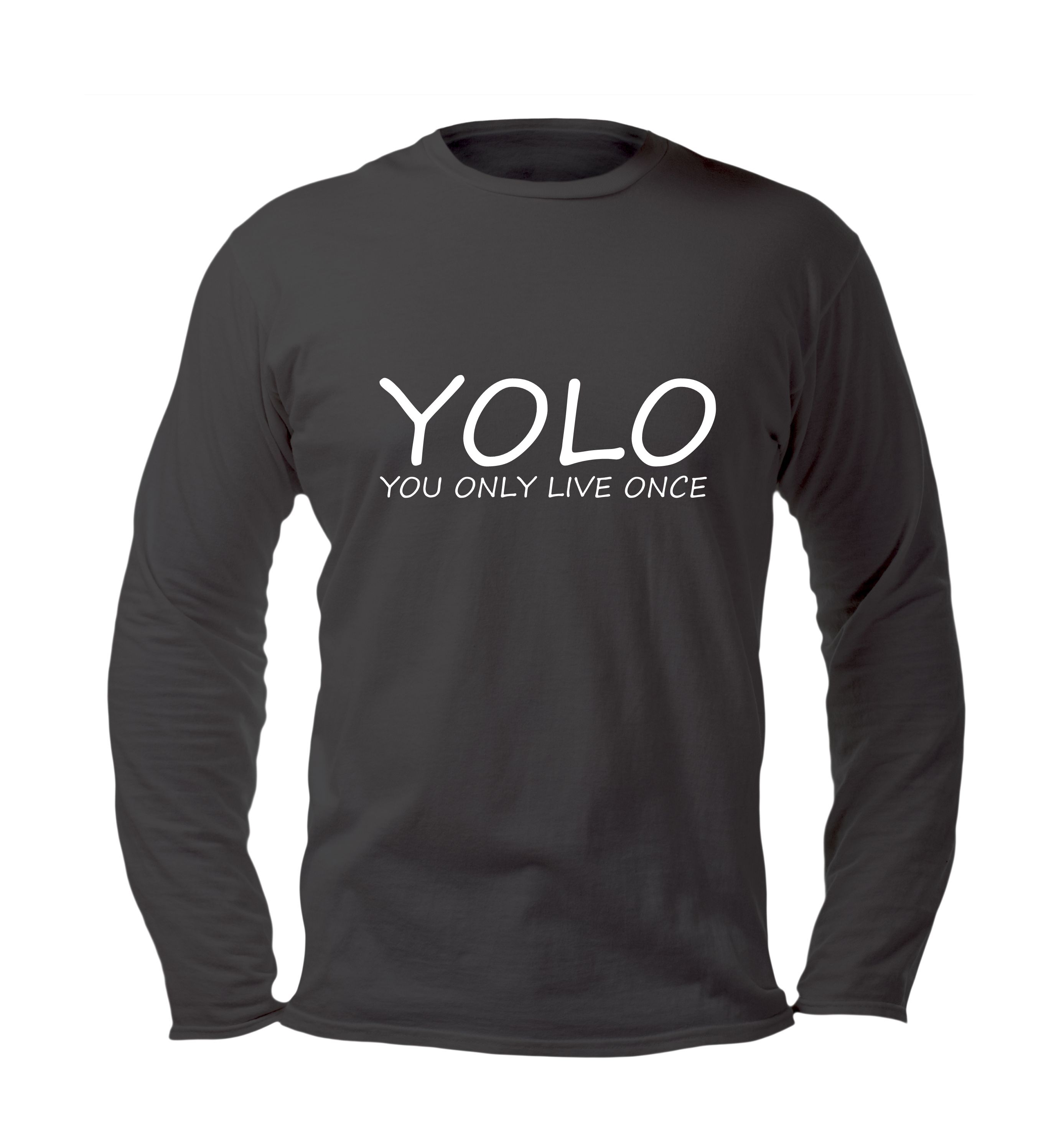 yolo you only live once t-shirt lange mouw