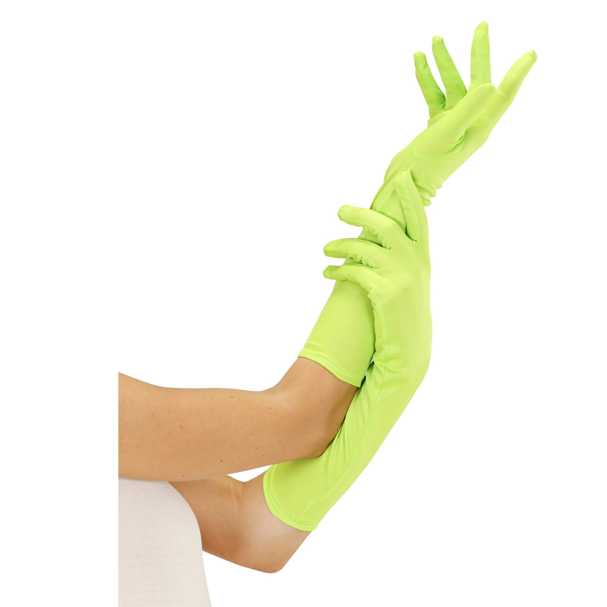 Handschoenen lang groen neon