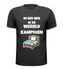 in bed ben ik de wereld kampioen t-shirt korte mouw