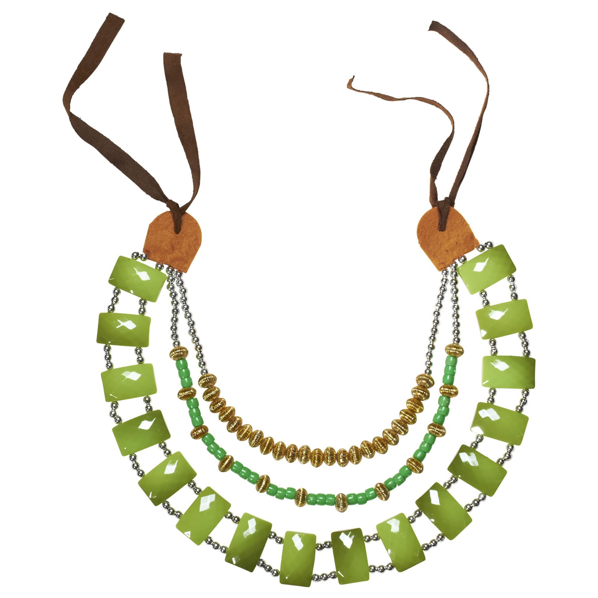 ketting met groene stenen Afrika tribal