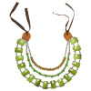 foto 1 ketting met groene stenen Afrika tribal