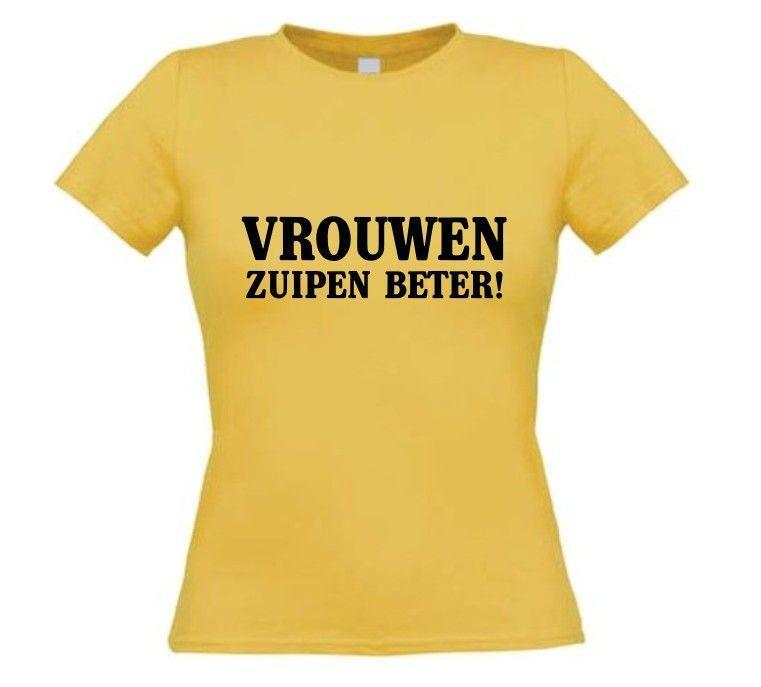 Vrouwen Zuipen Beter T Shirt Korte Mouw Goedkoop