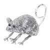 Glitter muis zilver 8cm
