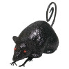 Glitter muis zwart 12cm