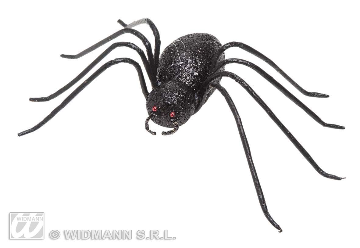 Glitter spin zwart 14cm