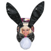 foto 2 Konijnen set zwarte glitter oren vlinderstrik en staart