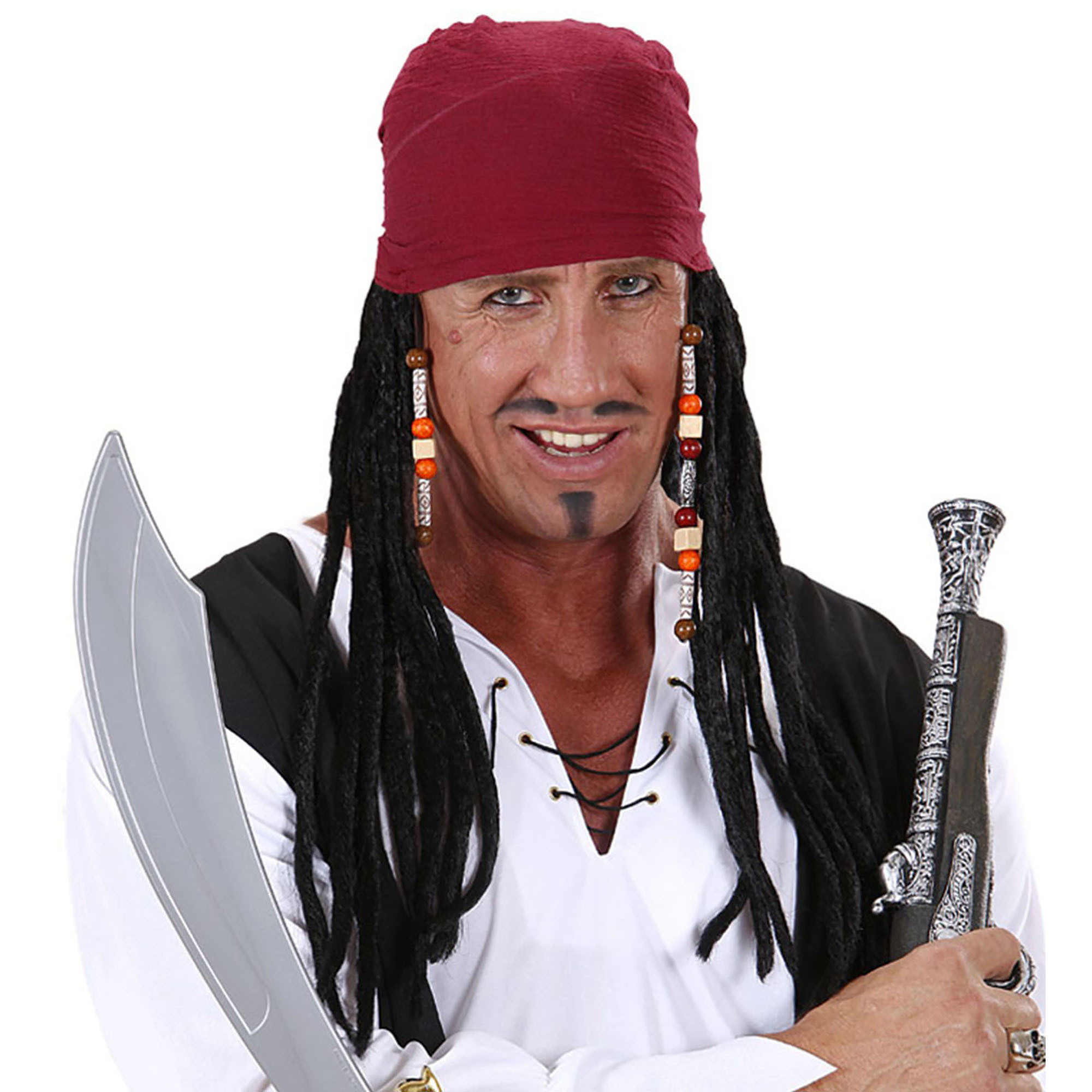 Piraten pruik jack sparrow caribean