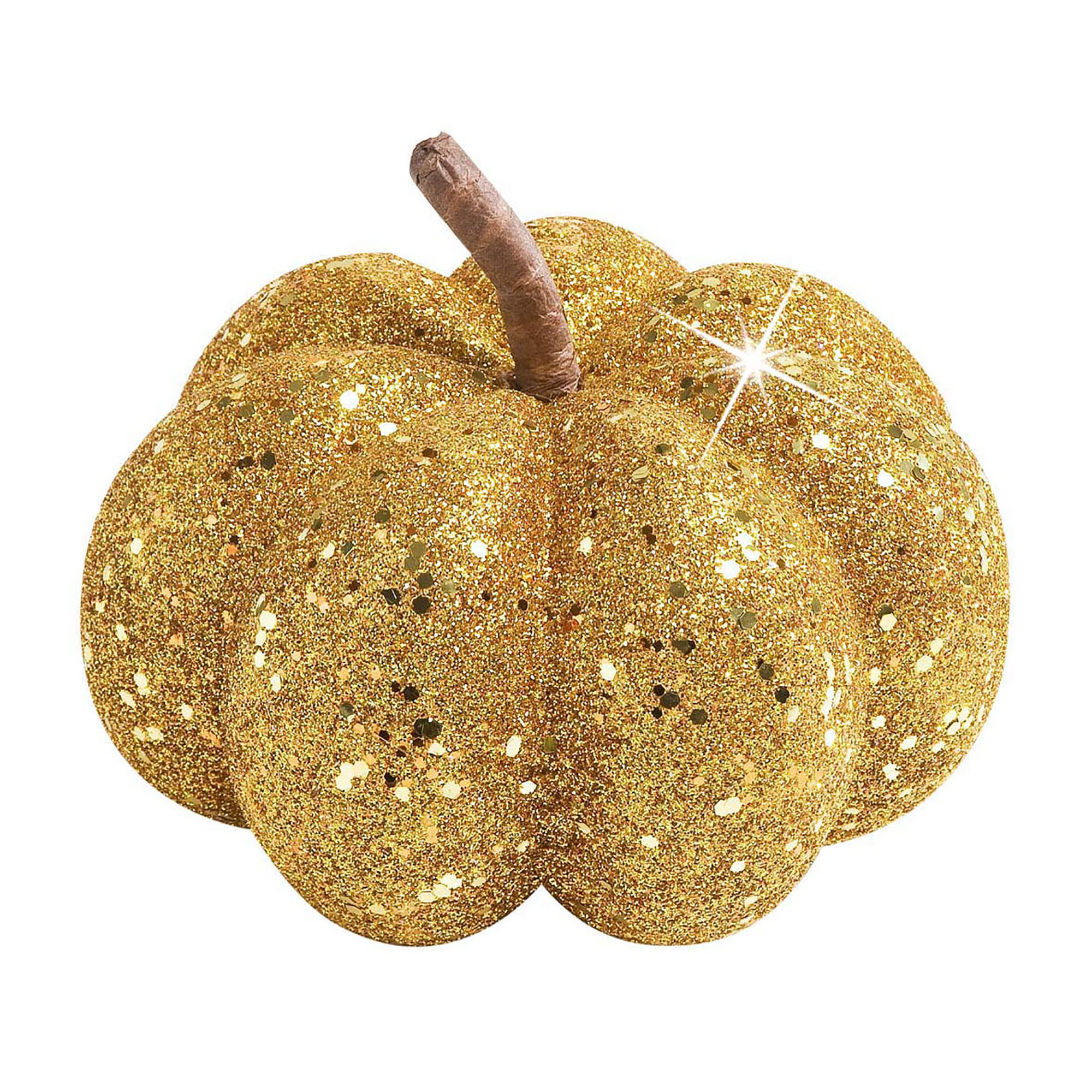 Pompoen glitter goud 15cm