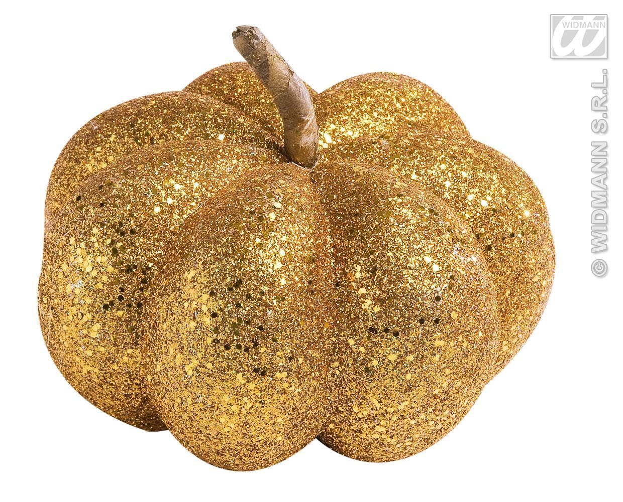 Pompoen glitter oranje 15cm