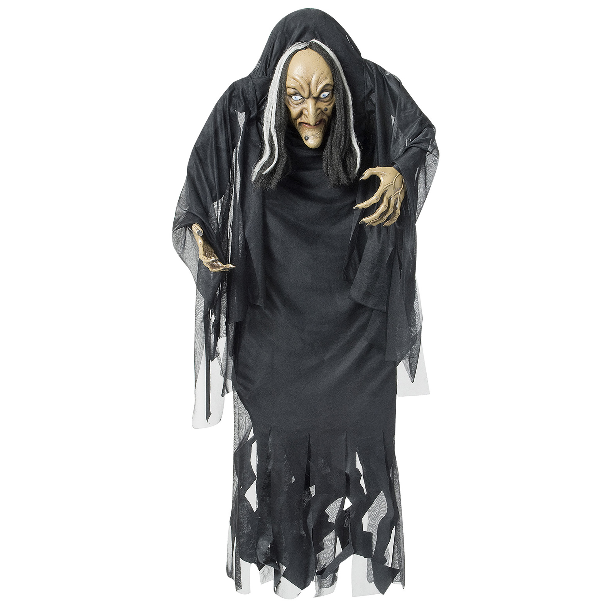 Pop heks met bochel 140cm hoog halloween