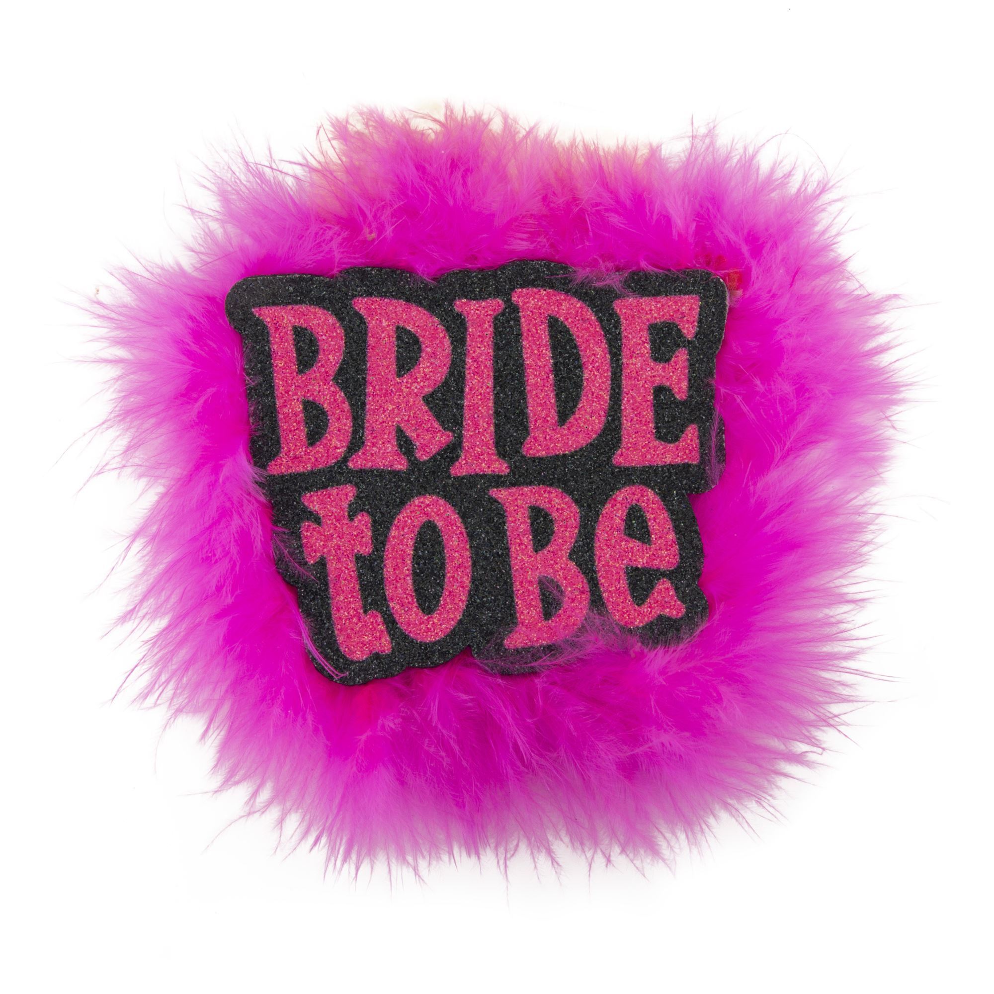 broche bride to be met zwarte letters