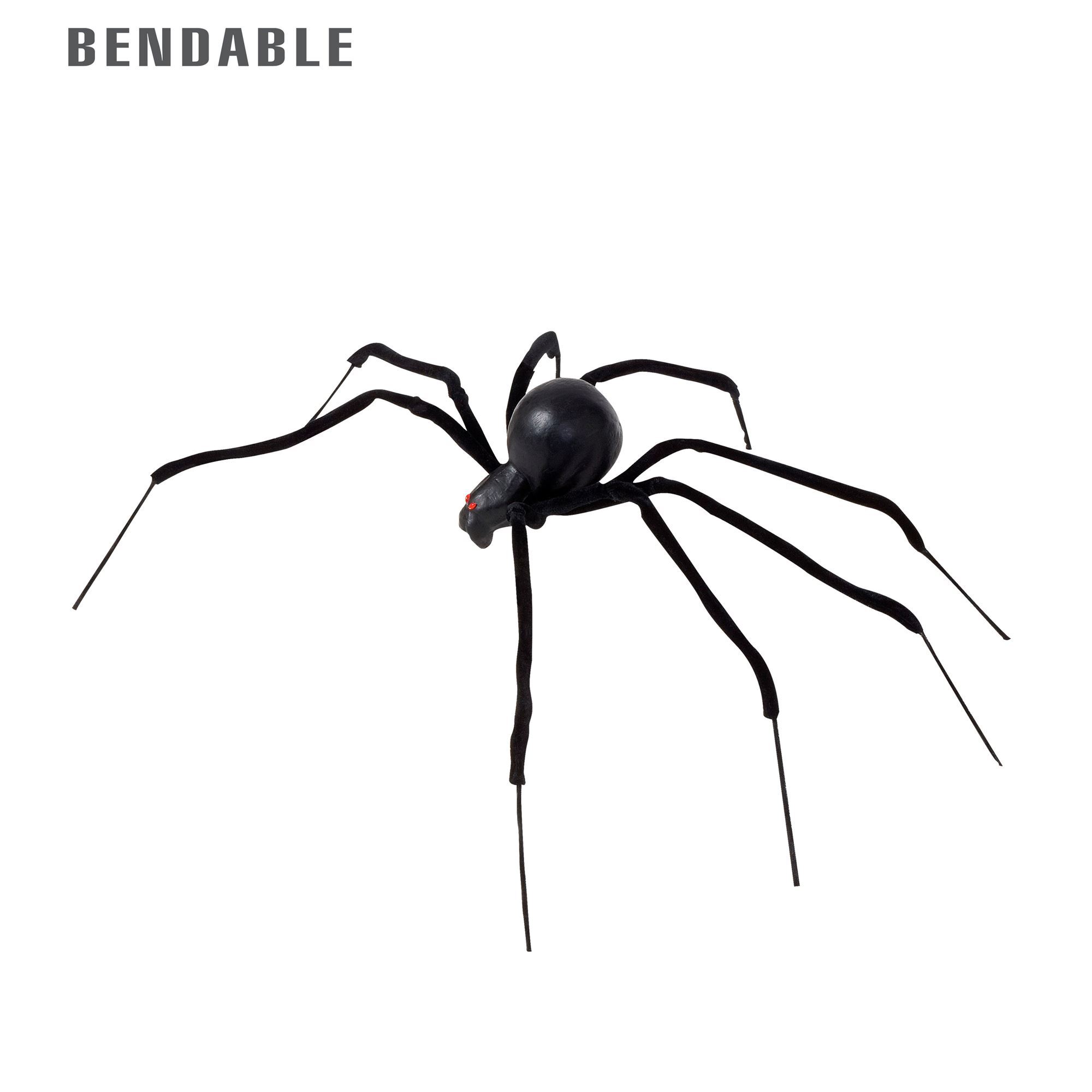 buigbare grote zwarte spin 90cm
