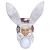 foto 2 Konijnen set witte glitter oren vlinderstrik en staart voor een echte bunny