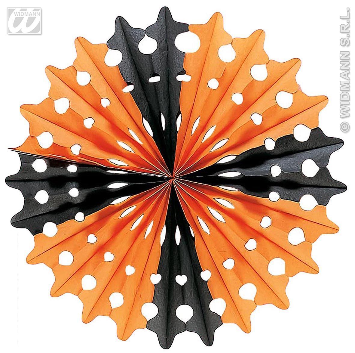 Halloween decoratie zwart met oranje doorsnede 55cm