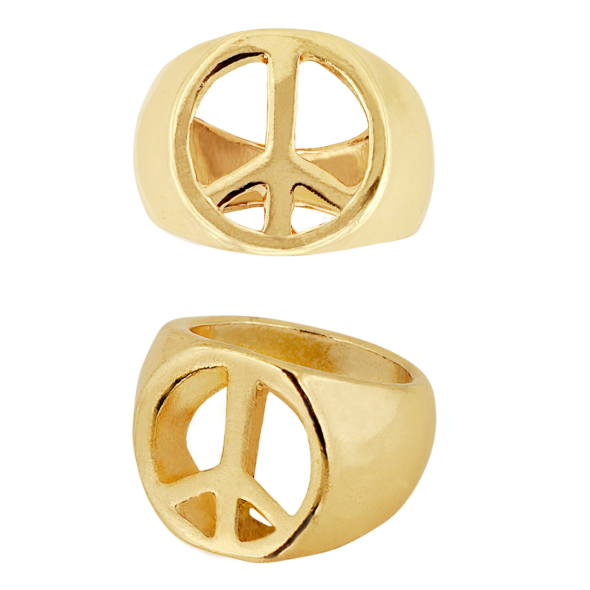 Peace and love ring goud