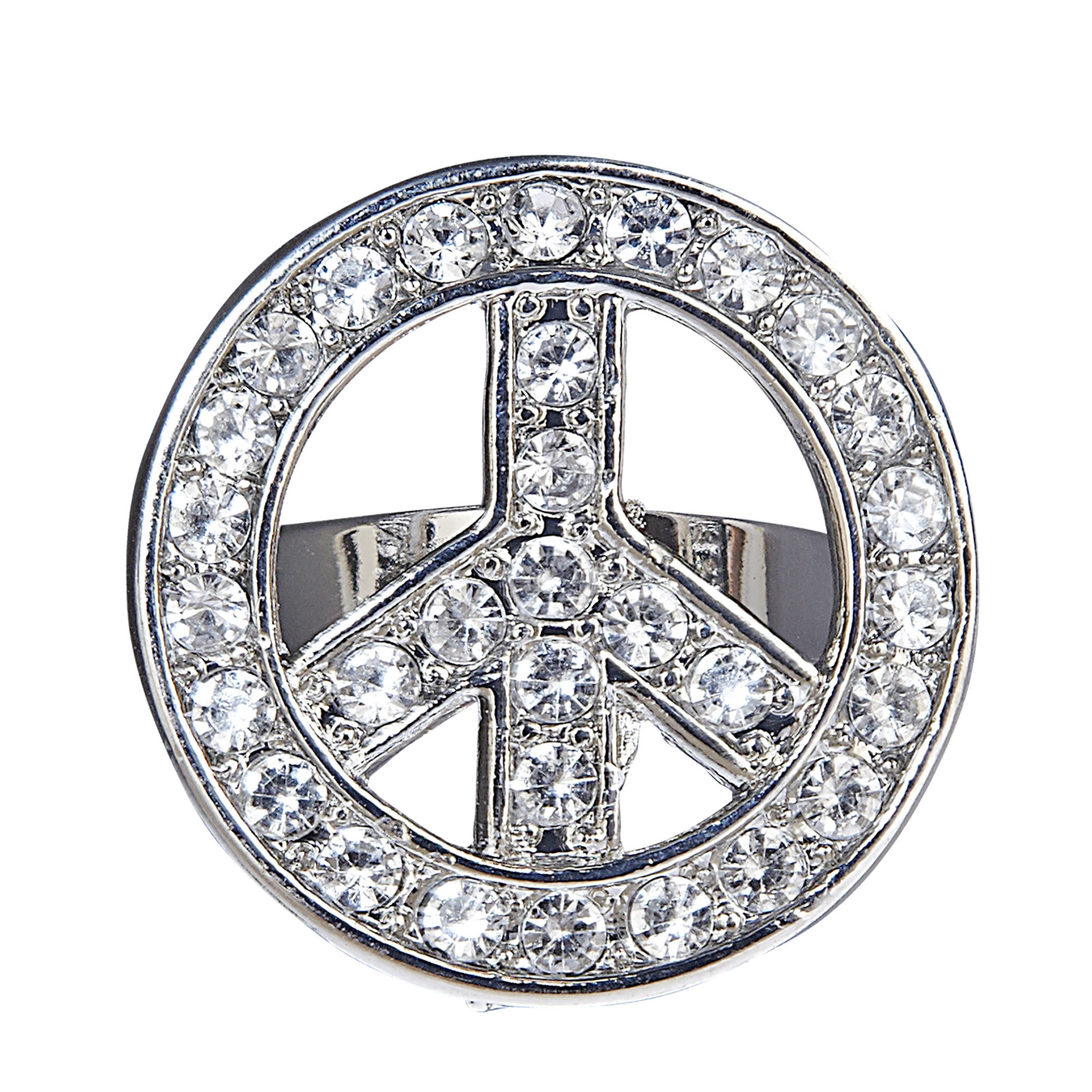 Peace and love ring strass