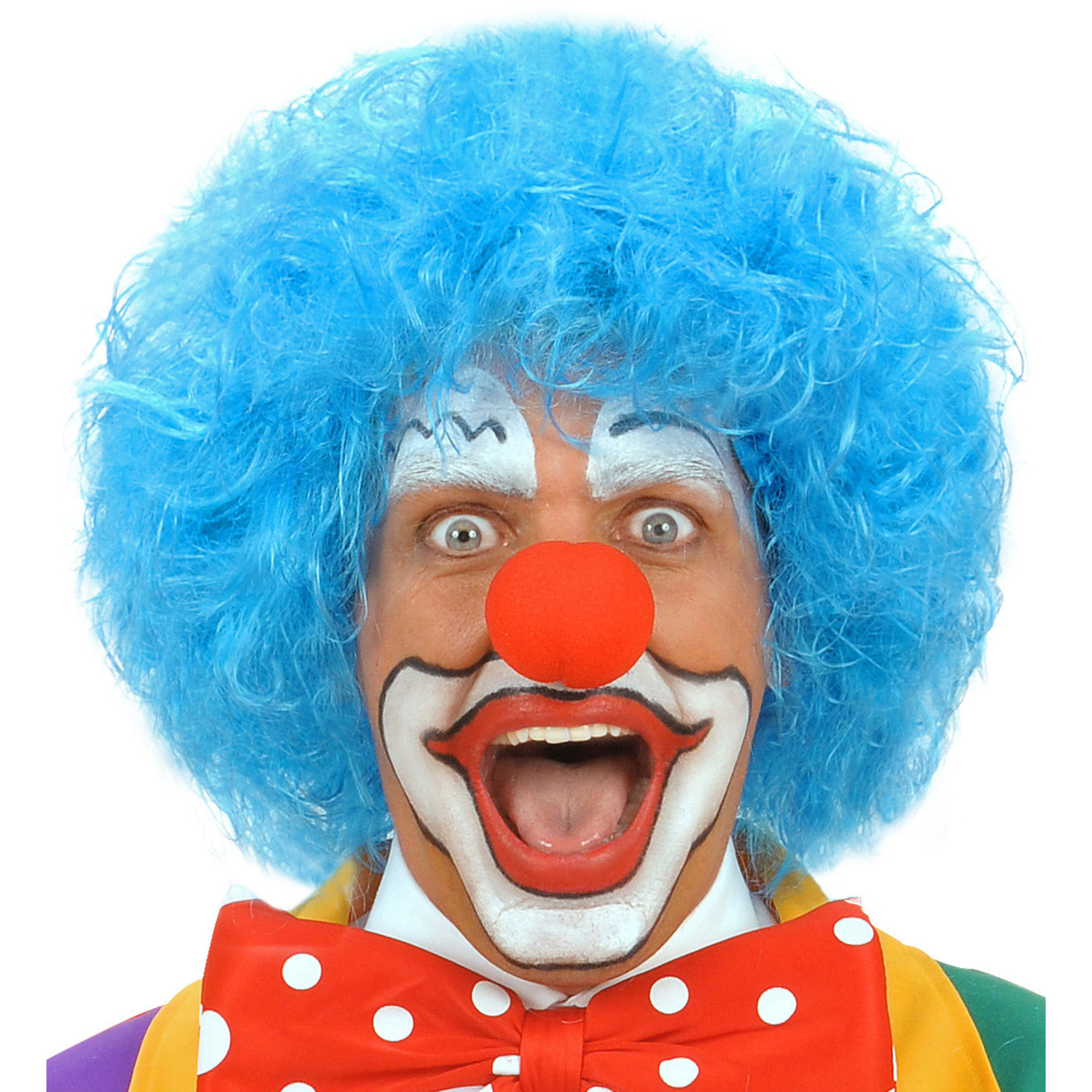 Pruik clown blauw