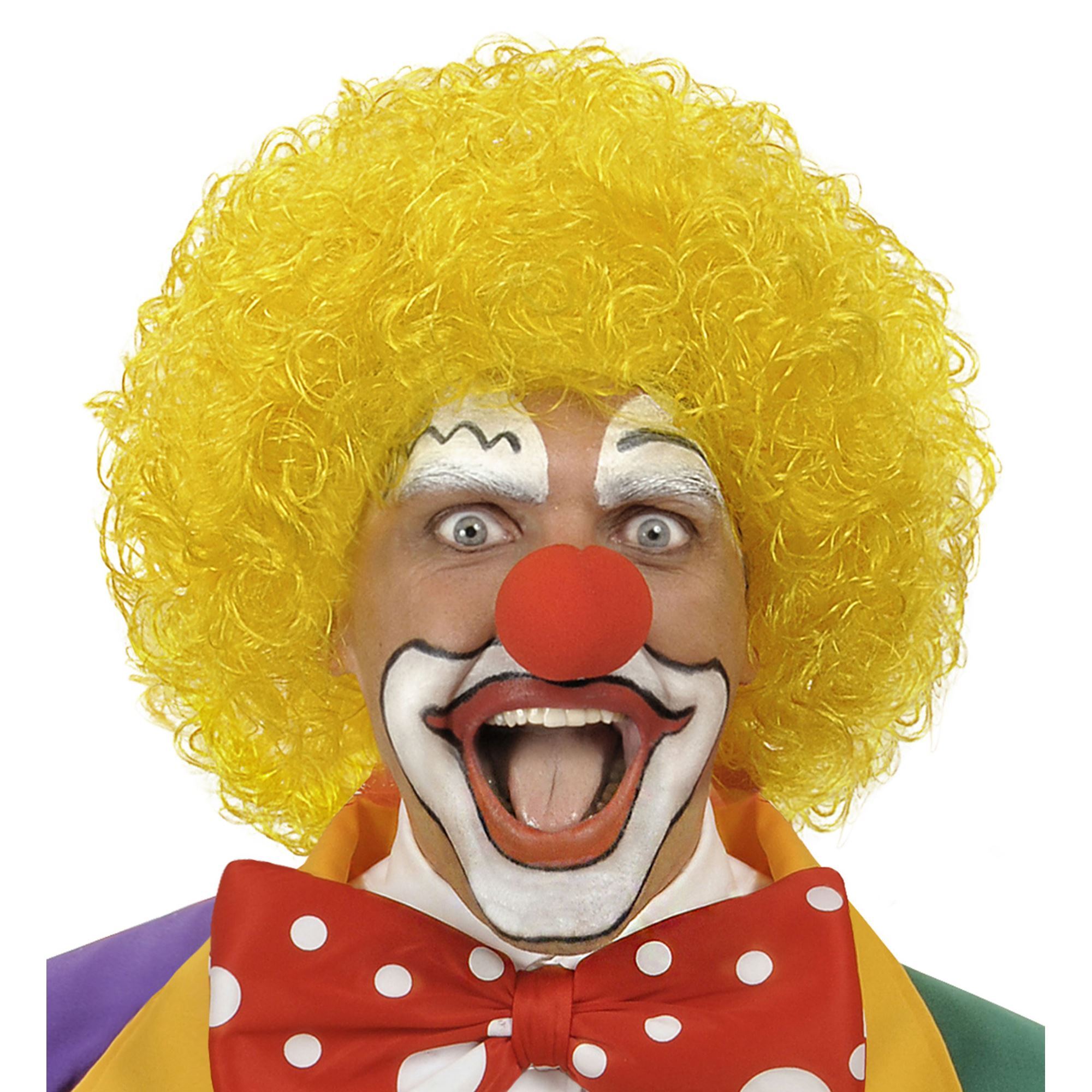 Pruik clown geel