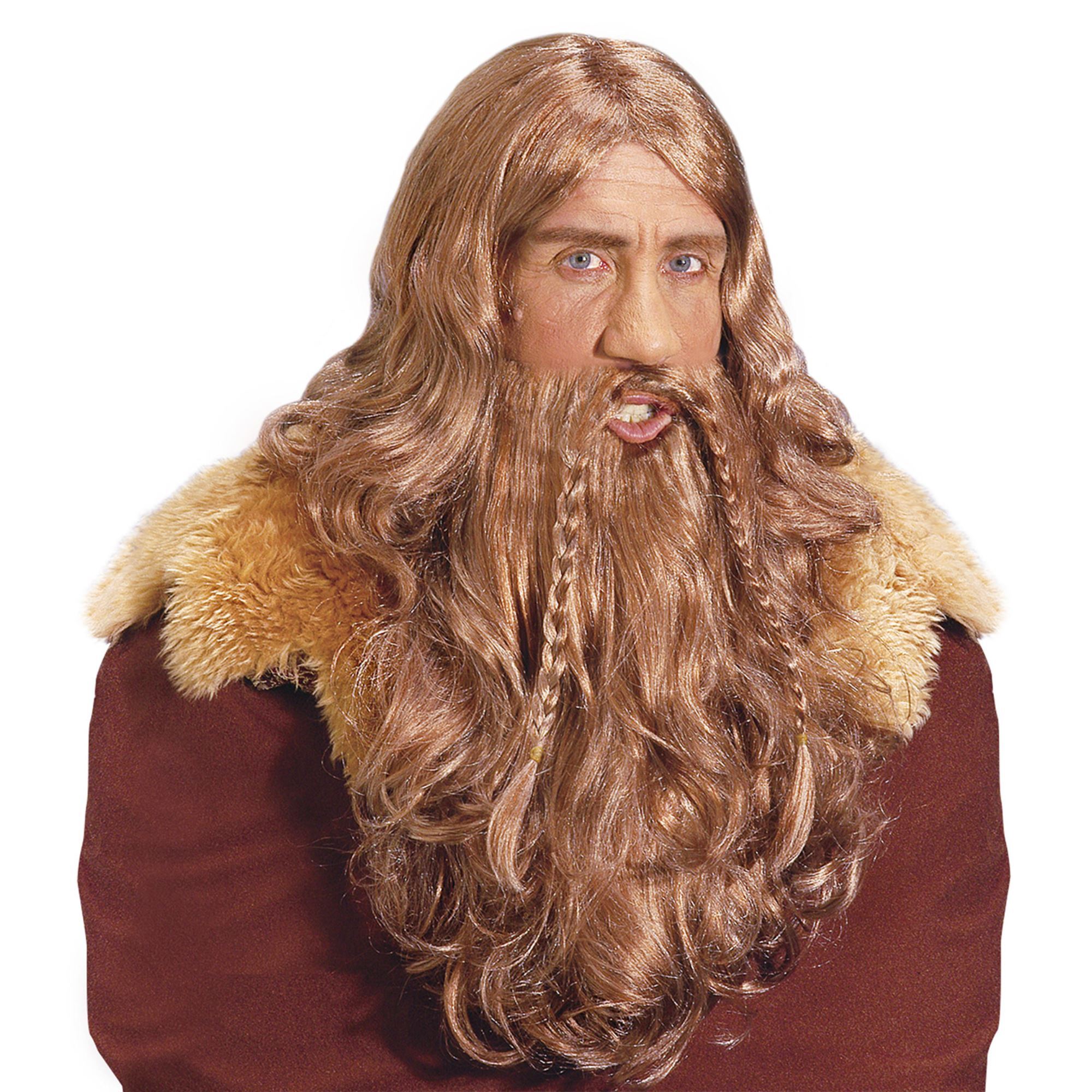Pruik viking met baard en snor