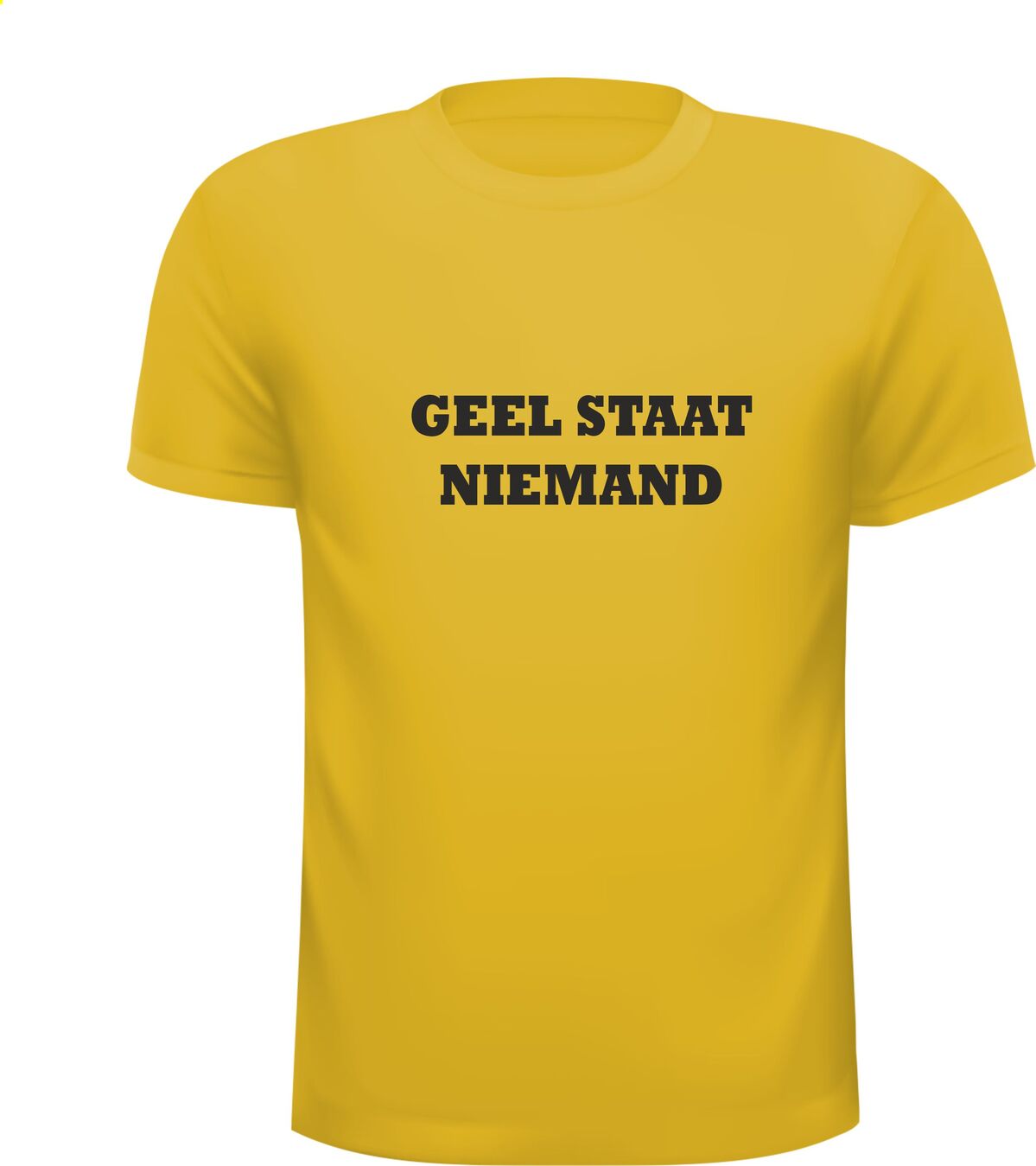 Geel staat niemand t-shirt korte mouw