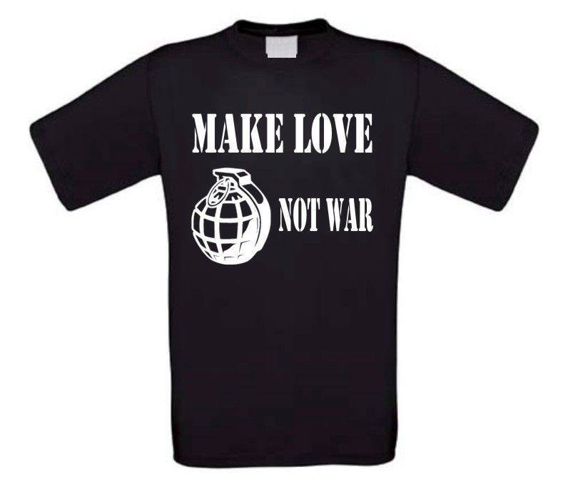 Make love not war t-shirt korte mouw
