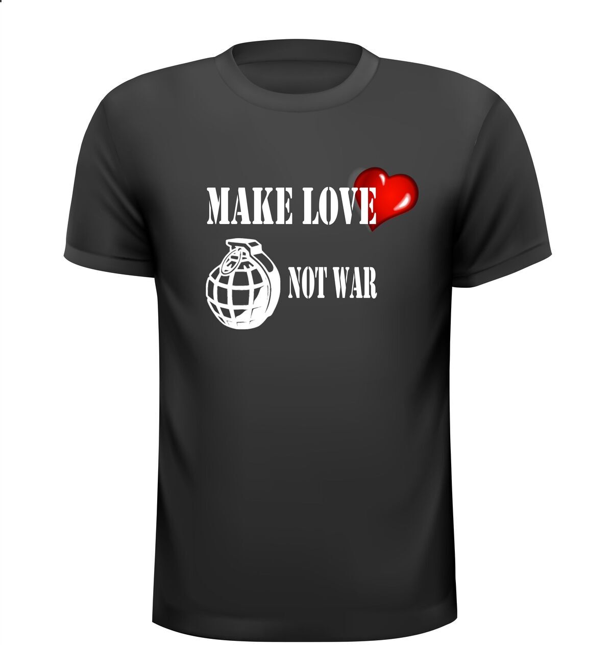 Make love not war t-shirt korte mouw