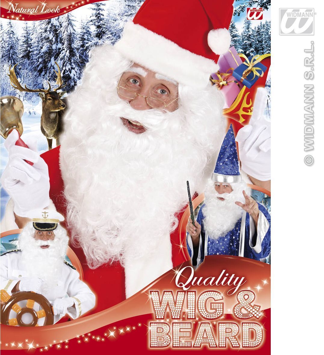 TK Gruppe Timo Klingler 2-in-1 Kerstmanbaard, baard, wit en wit, pruik om te verkleden als kerstman, kerstman, Kerstmis