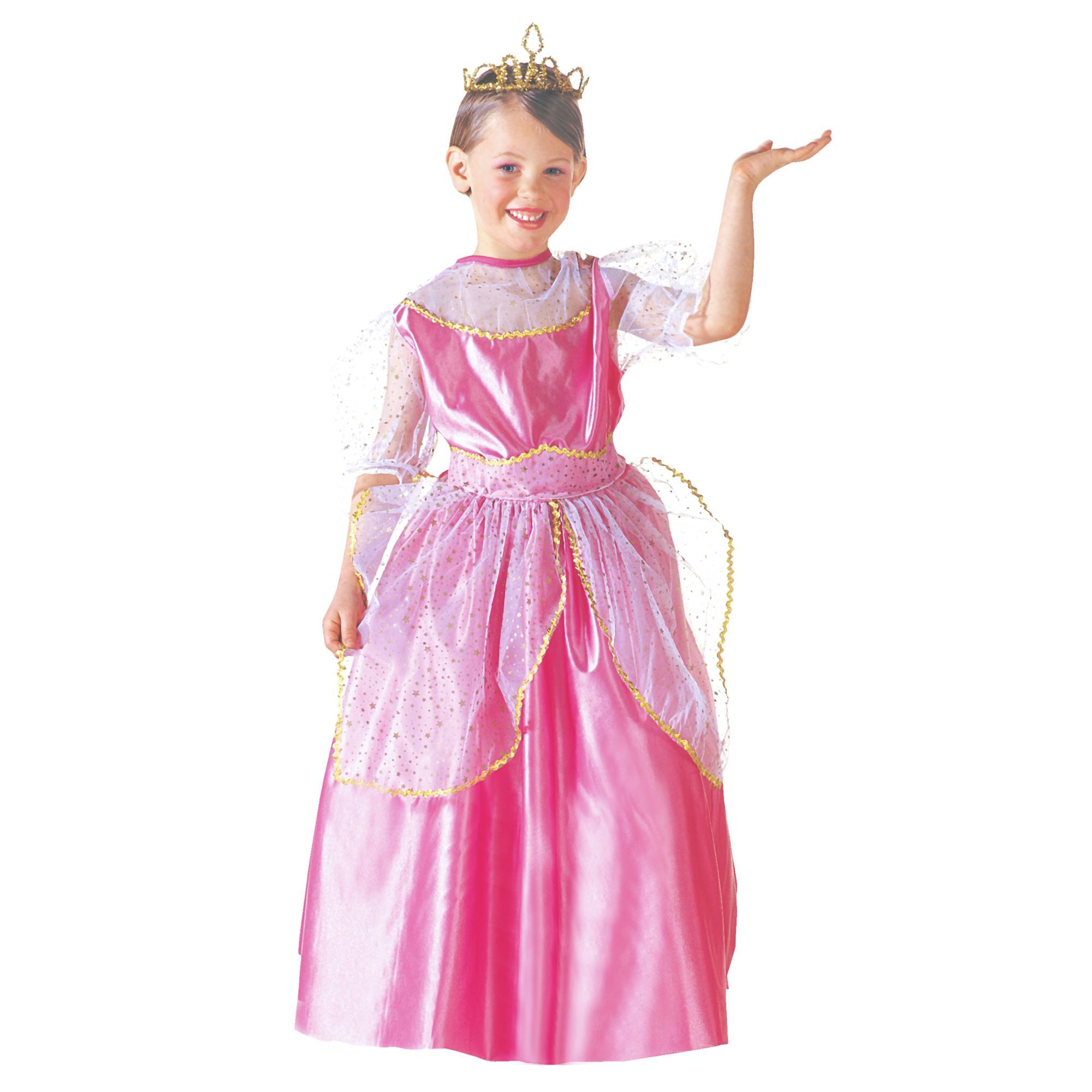 Roze prinsessen jurk met kroontje meisje
