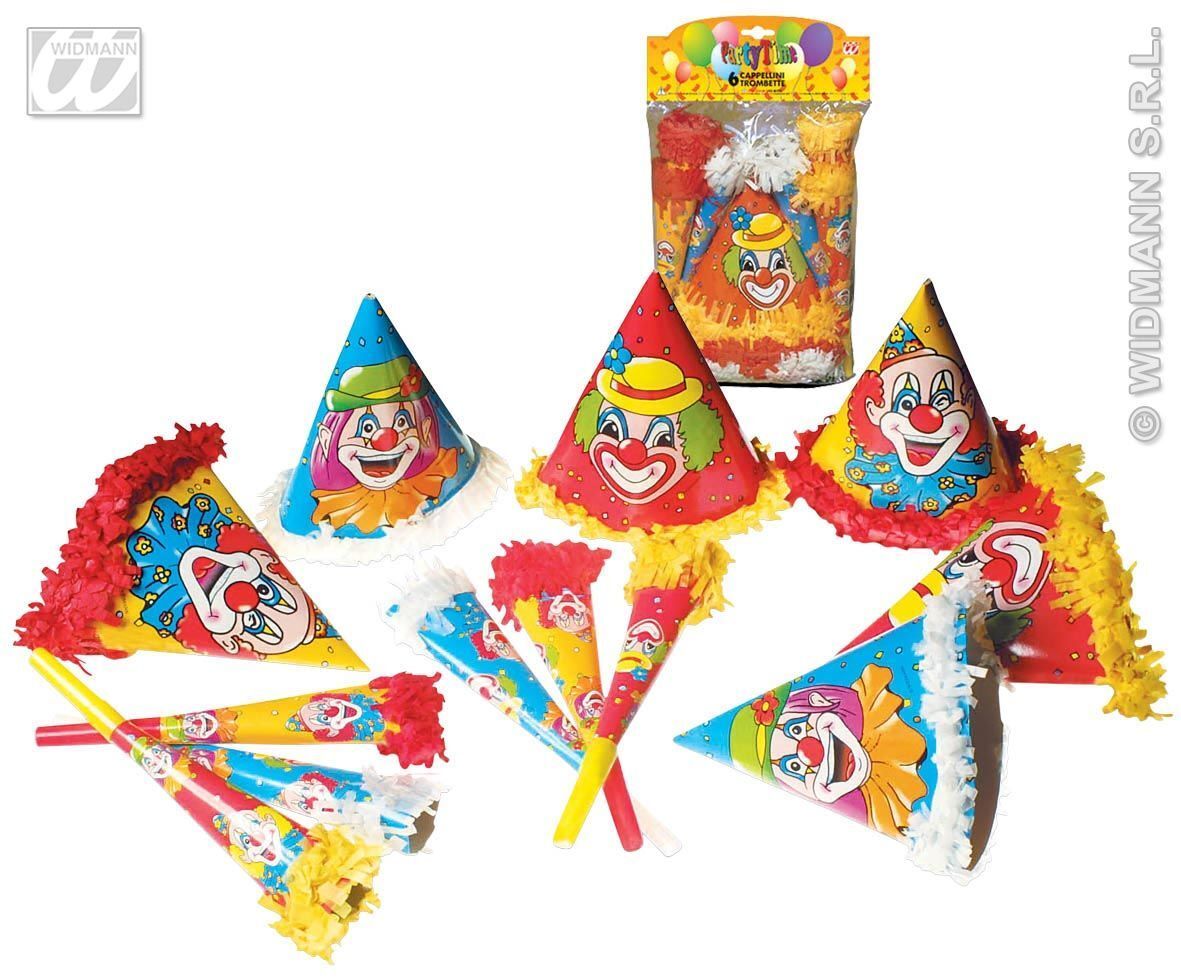 clown party 6 hoedjes en 6 toeters