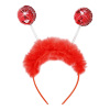 foto 1 diadeem rood pailletten met maraboe