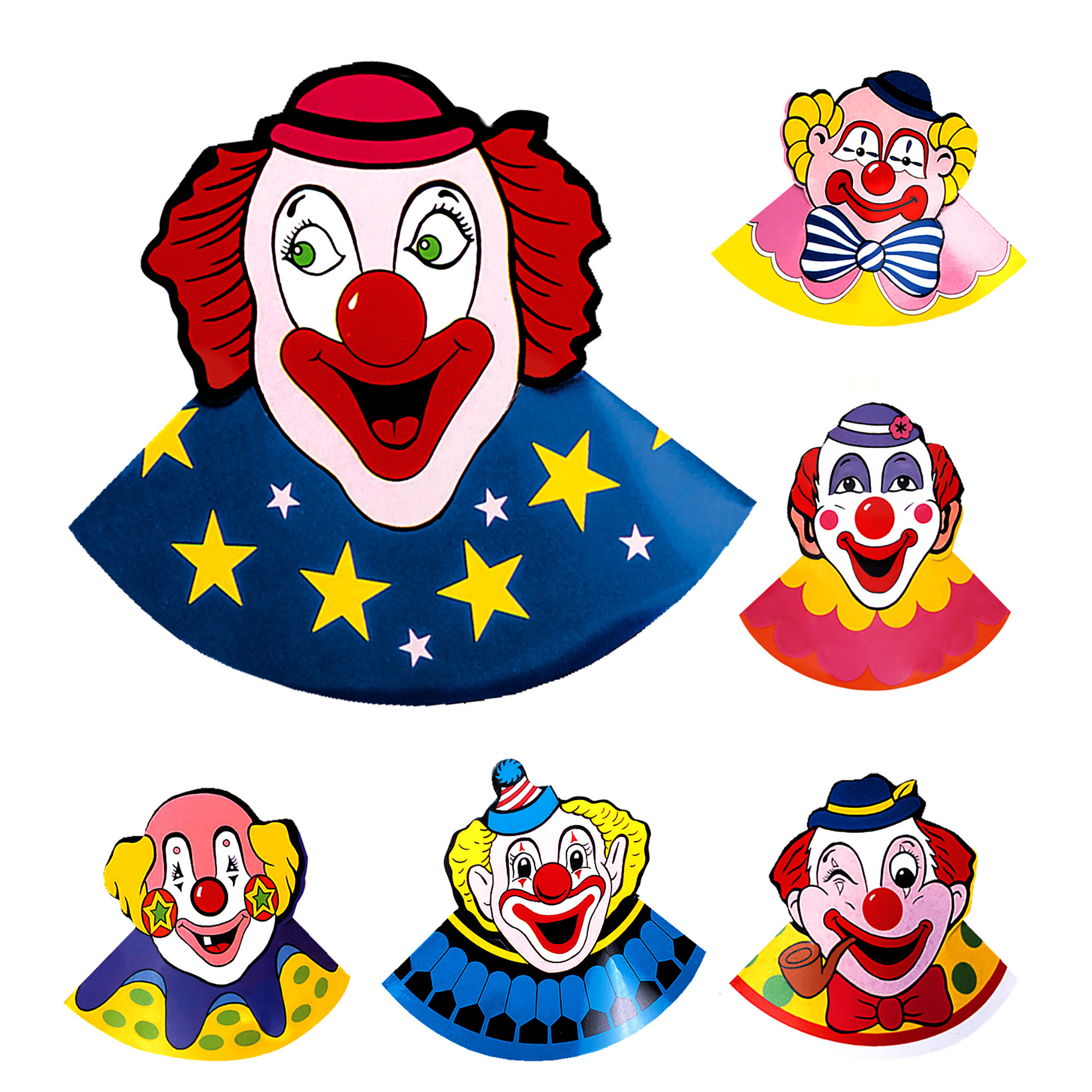 feesthoedjes kind clown verpakking per 6 stuk