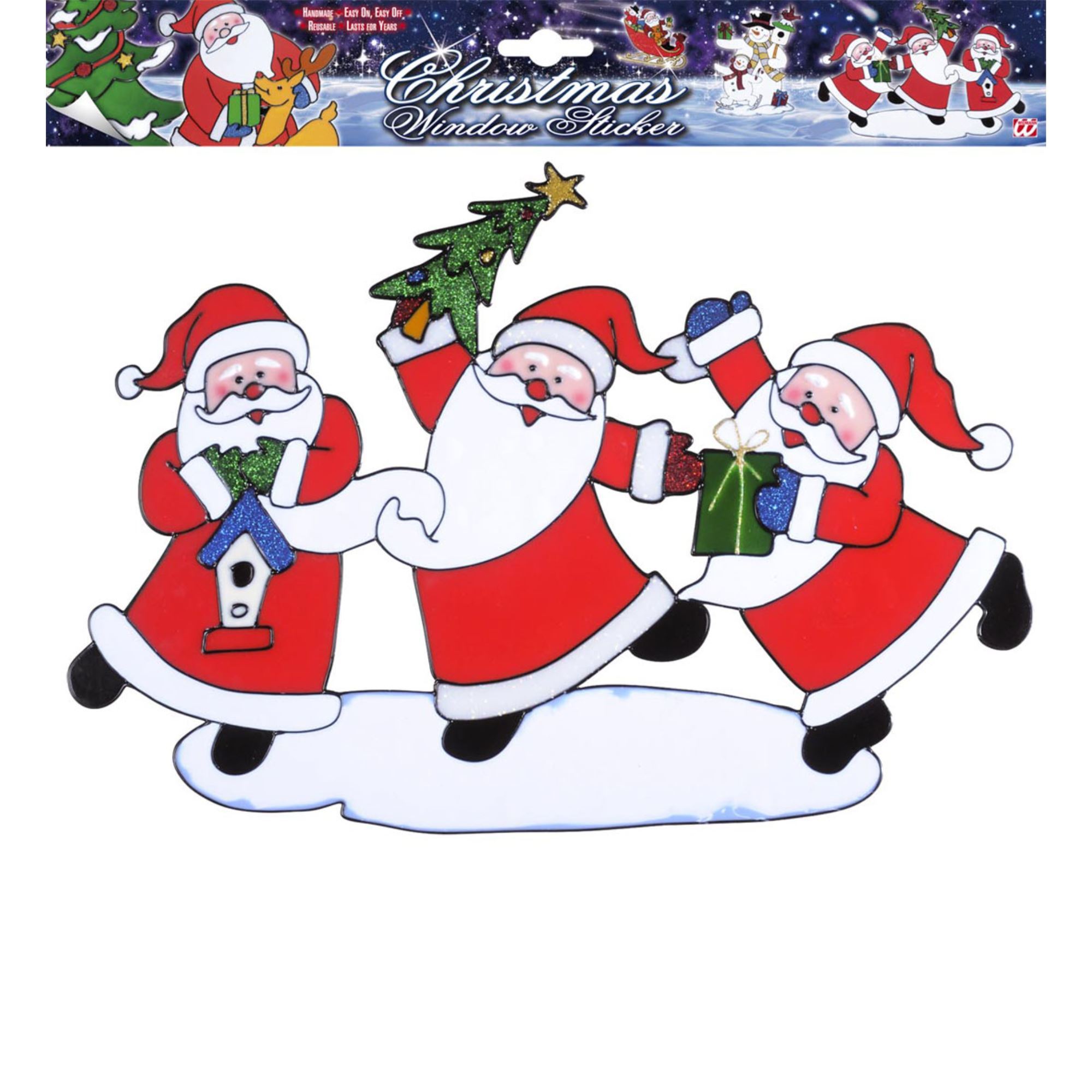 horizontale kerstman stickers