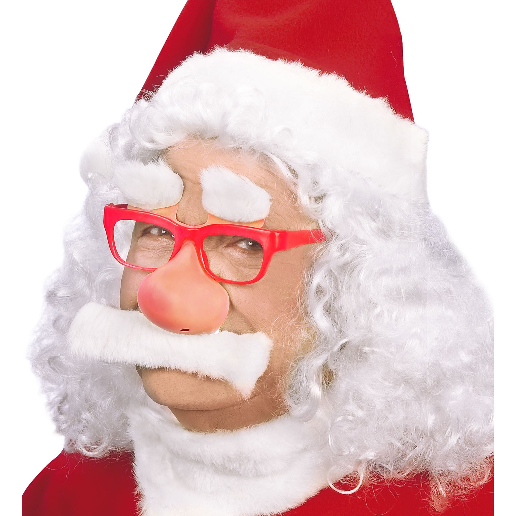 kerstman bril met snor en wenkbrauwen