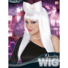 foto 2 pruik glamrock wit met strik en juwelen