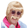 foto 1 pruik popster blond met snor en bril