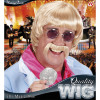 foto 2 pruik popster blond met snor en bril
