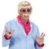 foto 3 pruik popster blond met snor en bril