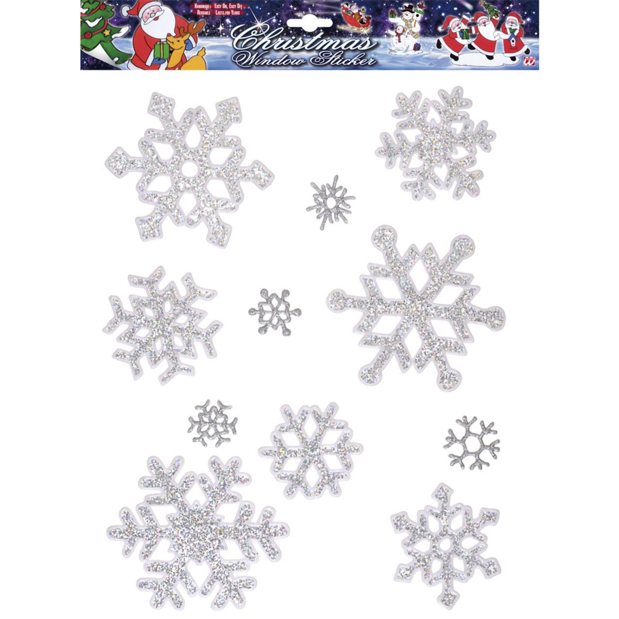 set van 11 sneeuwvlok raam stickers