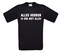Alles hebben is ook niet alles t-shirt korte mouw Alles hebben is ook niet alles t-shirt korte mouw