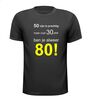 Shirtje 50 zijn is prachtig maar over 30 jaar ben je alweer 80!