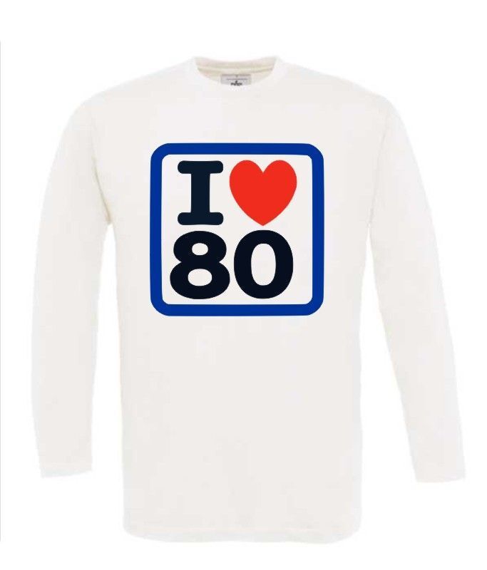 i love the eighties t-shirt wit lange mouw