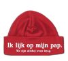 foto 6 babymutsjes ik lijk op mijn pap we zijn allebei even knap