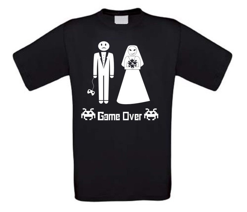 game over vrijgezellen trouwen t-shirt 