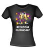 foto 2 gelukkig nieuwjaar champagneglazen t-shirt korte mouw