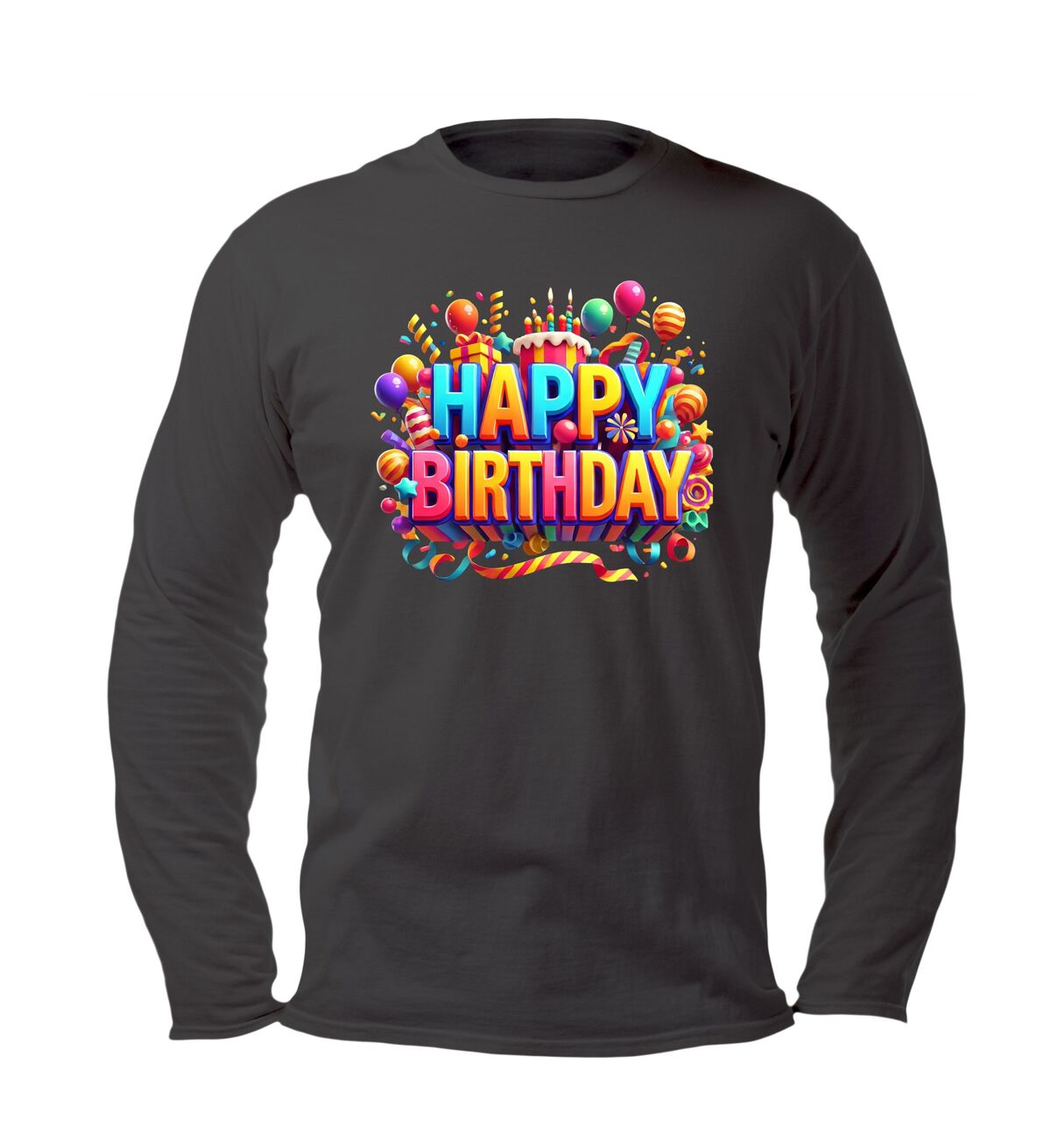 happy birthday t-shirt lange mouw