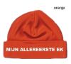 Mijn allereerste ek babymutsje oranje