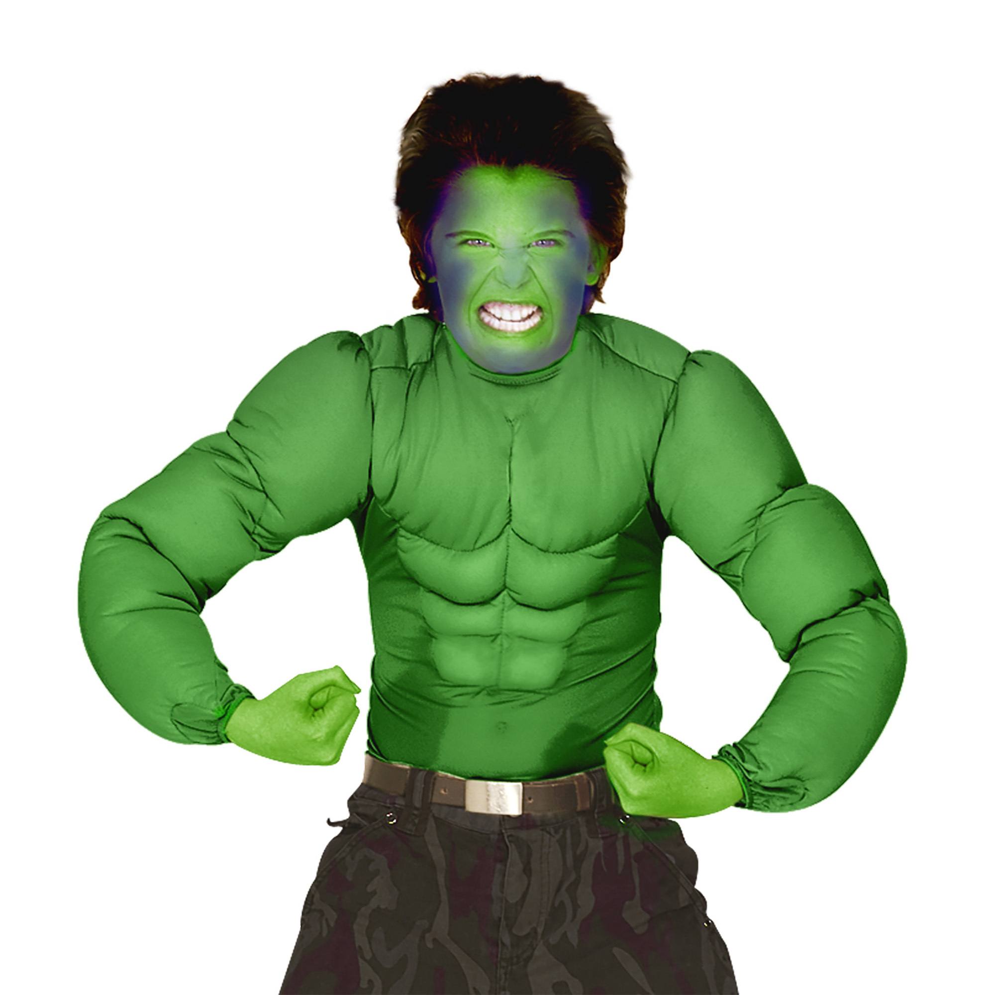 hulk spierballen shirt muscle groen kind