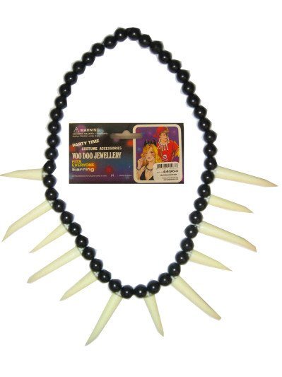 Indianenketting zwart wit met tanden