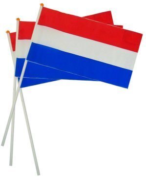 Zwaaivlaggetjes op stok pe rood wit blauw nederland